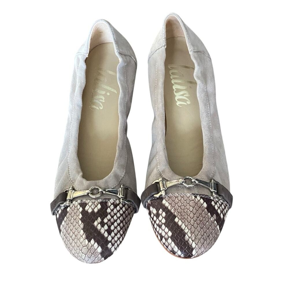 Lalisa Chloe Ballet Flat Taupe Snape Cap Toe size 40 US 9-9.5